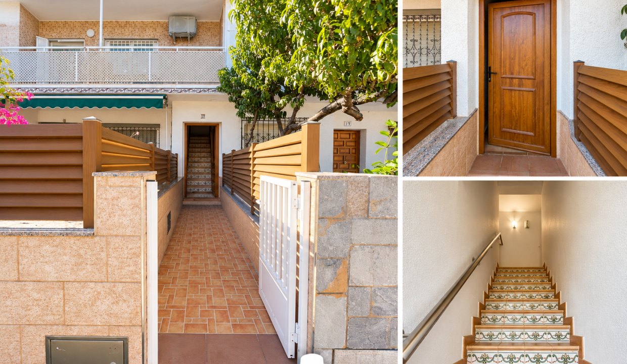 Entrada mediterránea con escaleras interiores